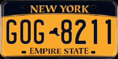 NY license plate GOG8211