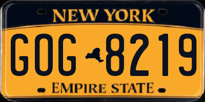 NY license plate GOG8219