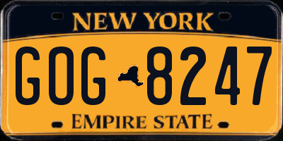NY license plate GOG8247