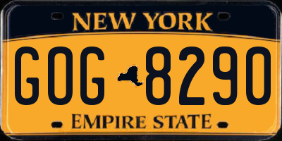 NY license plate GOG8290