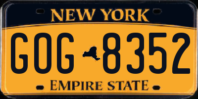 NY license plate GOG8352