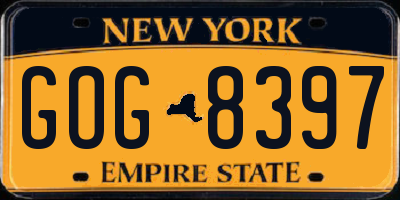NY license plate GOG8397