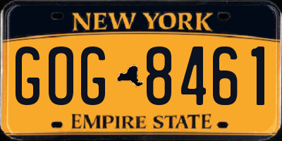 NY license plate GOG8461