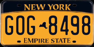 NY license plate GOG8498