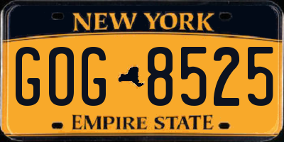 NY license plate GOG8525