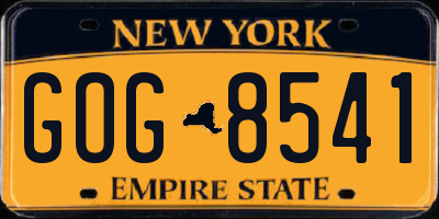 NY license plate GOG8541