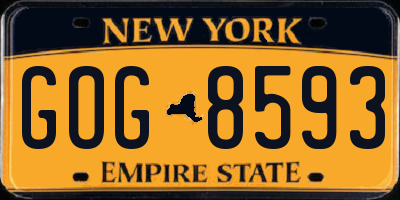 NY license plate GOG8593