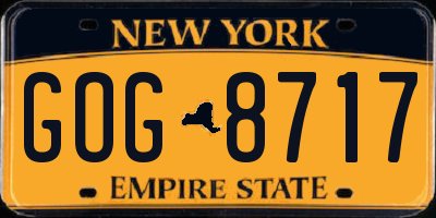 NY license plate GOG8717