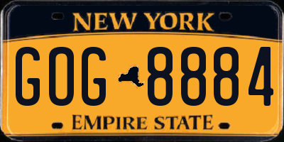 NY license plate GOG8884