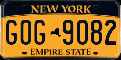 NY license plate GOG9082