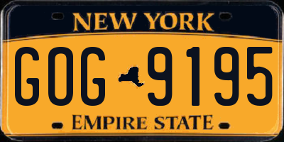 NY license plate GOG9195