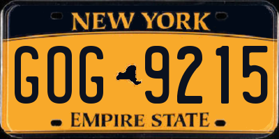 NY license plate GOG9215