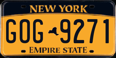 NY license plate GOG9271