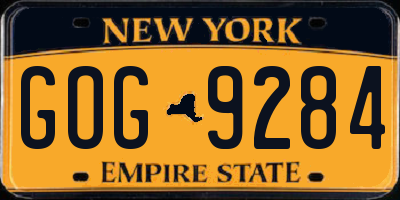 NY license plate GOG9284