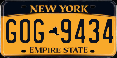 NY license plate GOG9434