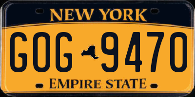 NY license plate GOG9470