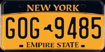 NY license plate GOG9485