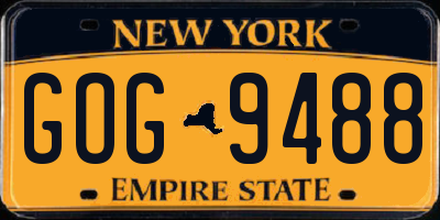 NY license plate GOG9488