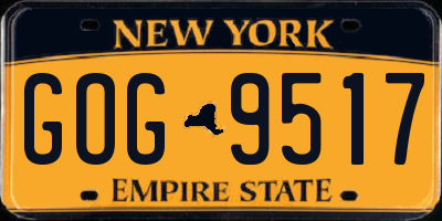 NY license plate GOG9517