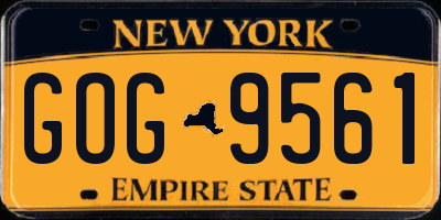 NY license plate GOG9561