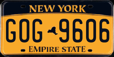 NY license plate GOG9606