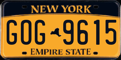 NY license plate GOG9615