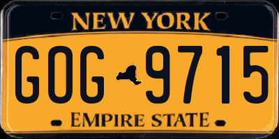 NY license plate GOG9715