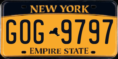 NY license plate GOG9797