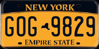 NY license plate GOG9829