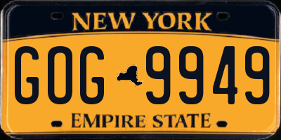 NY license plate GOG9949