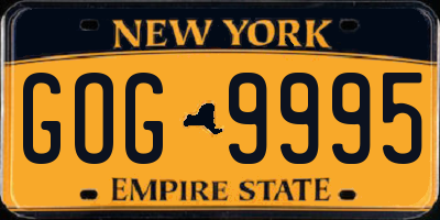 NY license plate GOG9995