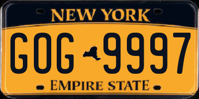 NY license plate GOG9997