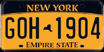 NY license plate GOH1904