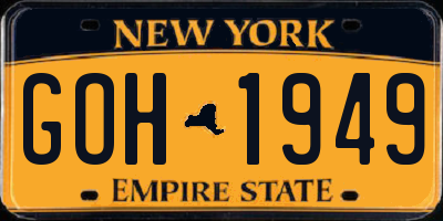 NY license plate GOH1949