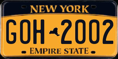 NY license plate GOH2002