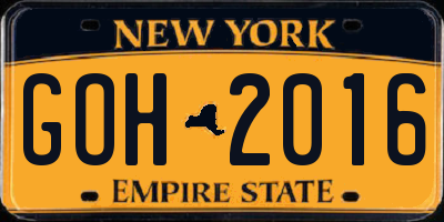 NY license plate GOH2016