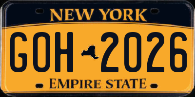 NY license plate GOH2026