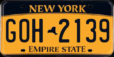 NY license plate GOH2139