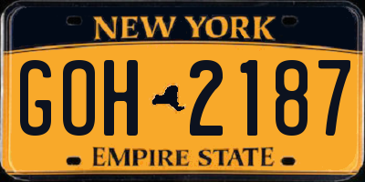 NY license plate GOH2187