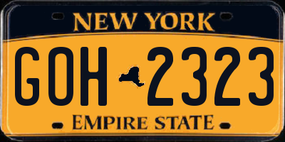 NY license plate GOH2323
