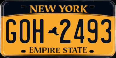 NY license plate GOH2493