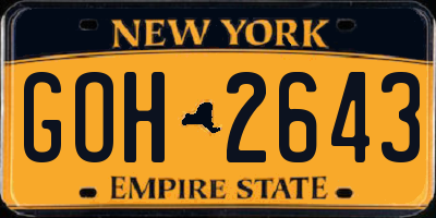 NY license plate GOH2643
