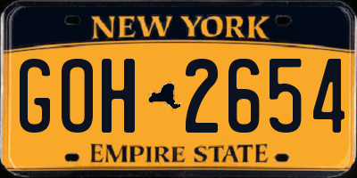 NY license plate GOH2654