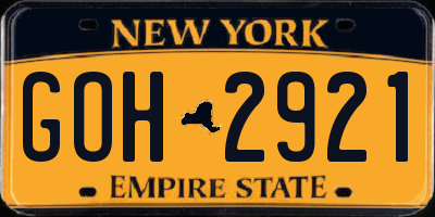 NY license plate GOH2921