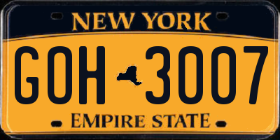 NY license plate GOH3007