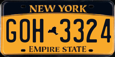 NY license plate GOH3324