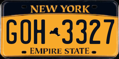 NY license plate GOH3327