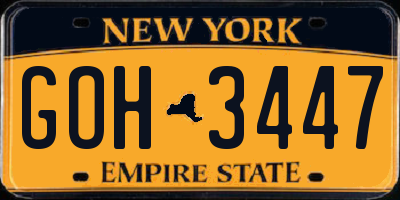 NY license plate GOH3447