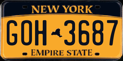 NY license plate GOH3687