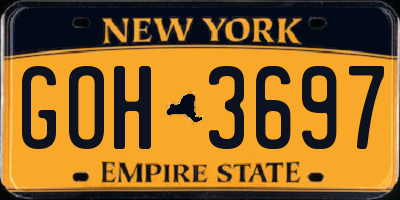 NY license plate GOH3697
